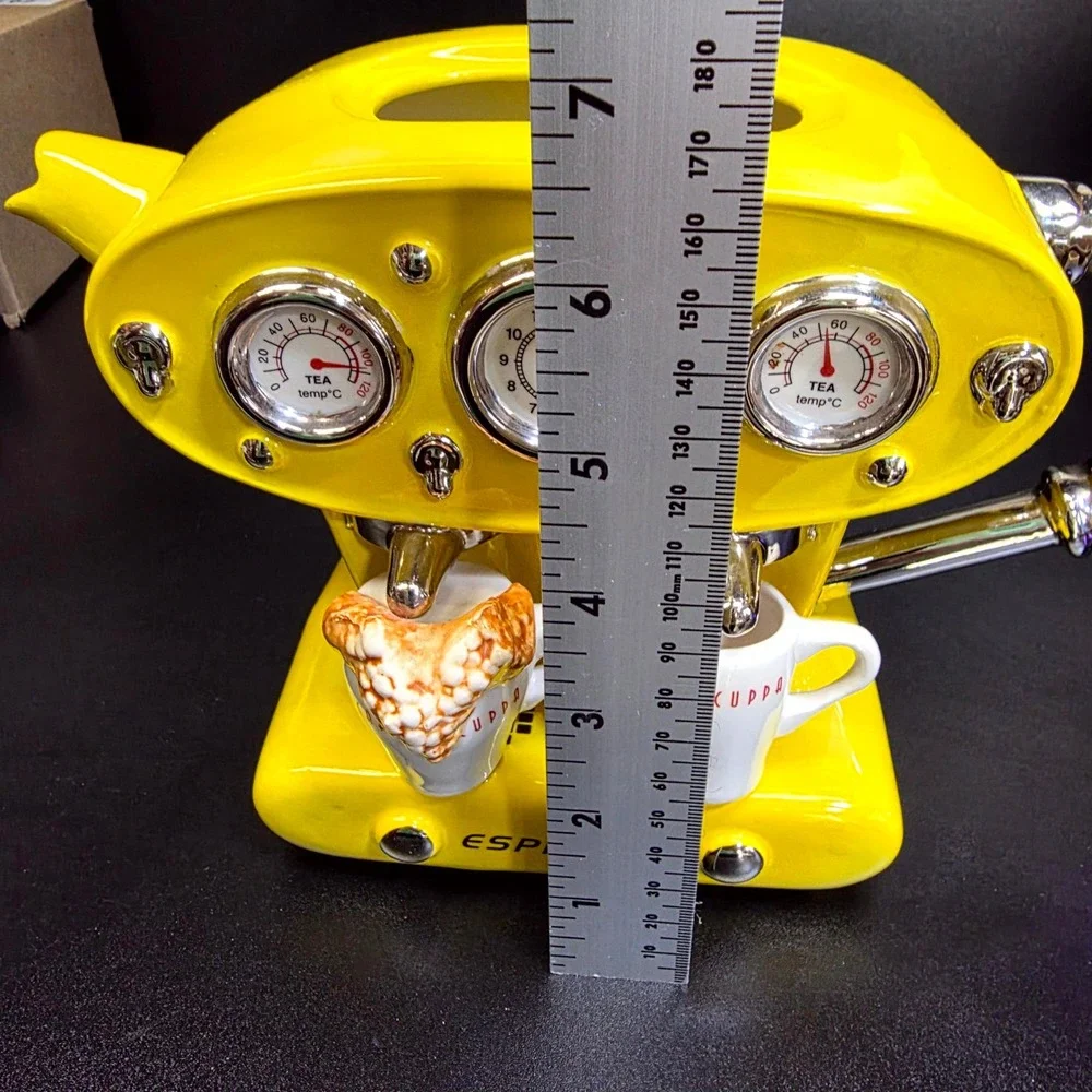 The Teapottery Espresso Machine Teapot Large Yellow Limited Edition 16/500